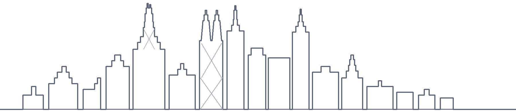 Chicago skyline line drawing